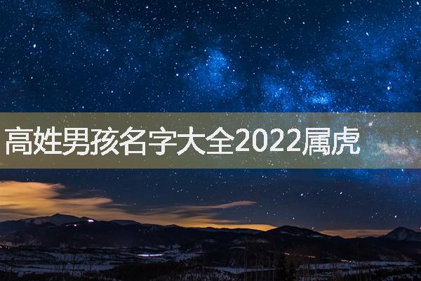 高姓男孩名字大全2022属虎