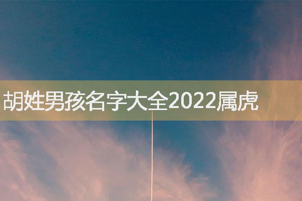 胡姓男孩名字大全2022属虎