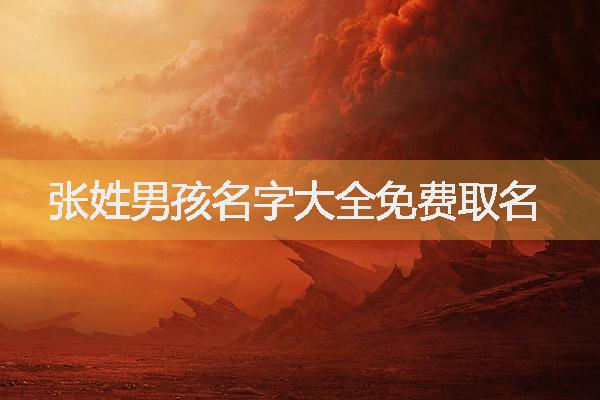 张姓男孩名字大全免费取名